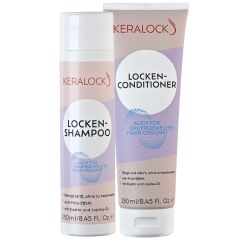KERALOCK Curl Shampoo and Conditioner Set, Anti-Frizz, Enriched with Elastin & Jojoba Oil, For Curly & Permed Hair 250ml Each
