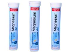 Vitapros Magnesium + B6 Effervescent Tablets - 60 Vegan, Sugar-Free, Orange Flavour Tabs - Boosts Energy, Immune Support & Overall Health - Made in EU